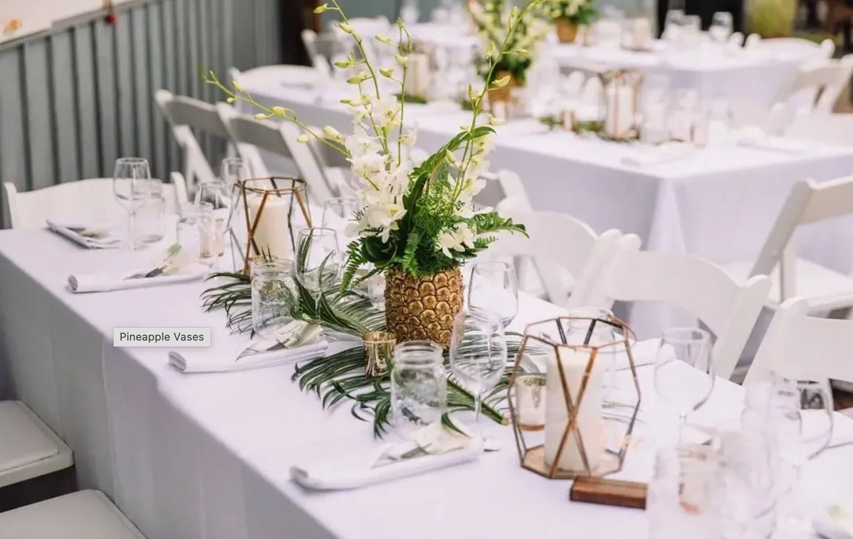 Tropical dinner centerpiece